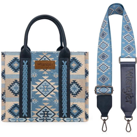 Wrangler Tote Bag for Women Western Camo Pattern Canvas Crossbody bag Handbag Vi